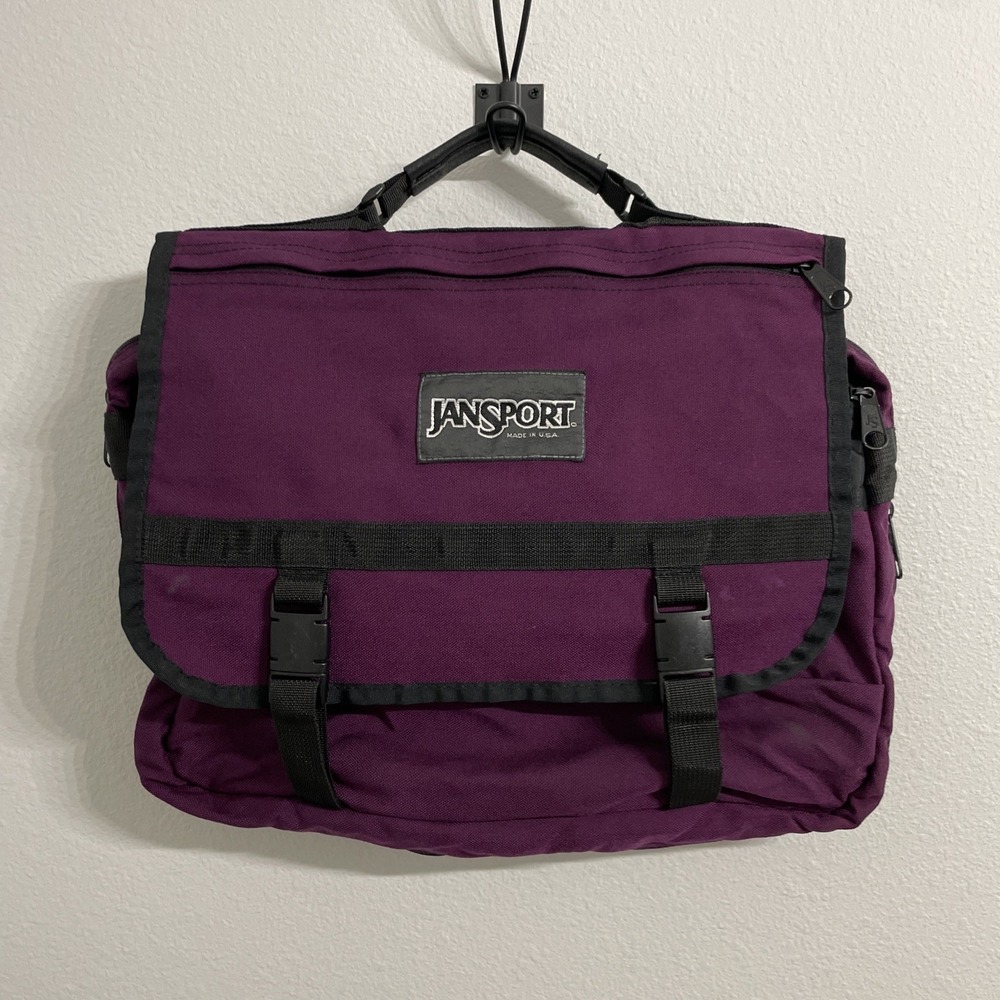 VTG Jansport Messenger Bag Purple 90s Made In‎ USA
